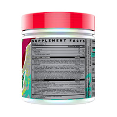 GHOST Greens Cranberry tub ingredients list highlighting probiotic DE111 and enzymes for digestion.