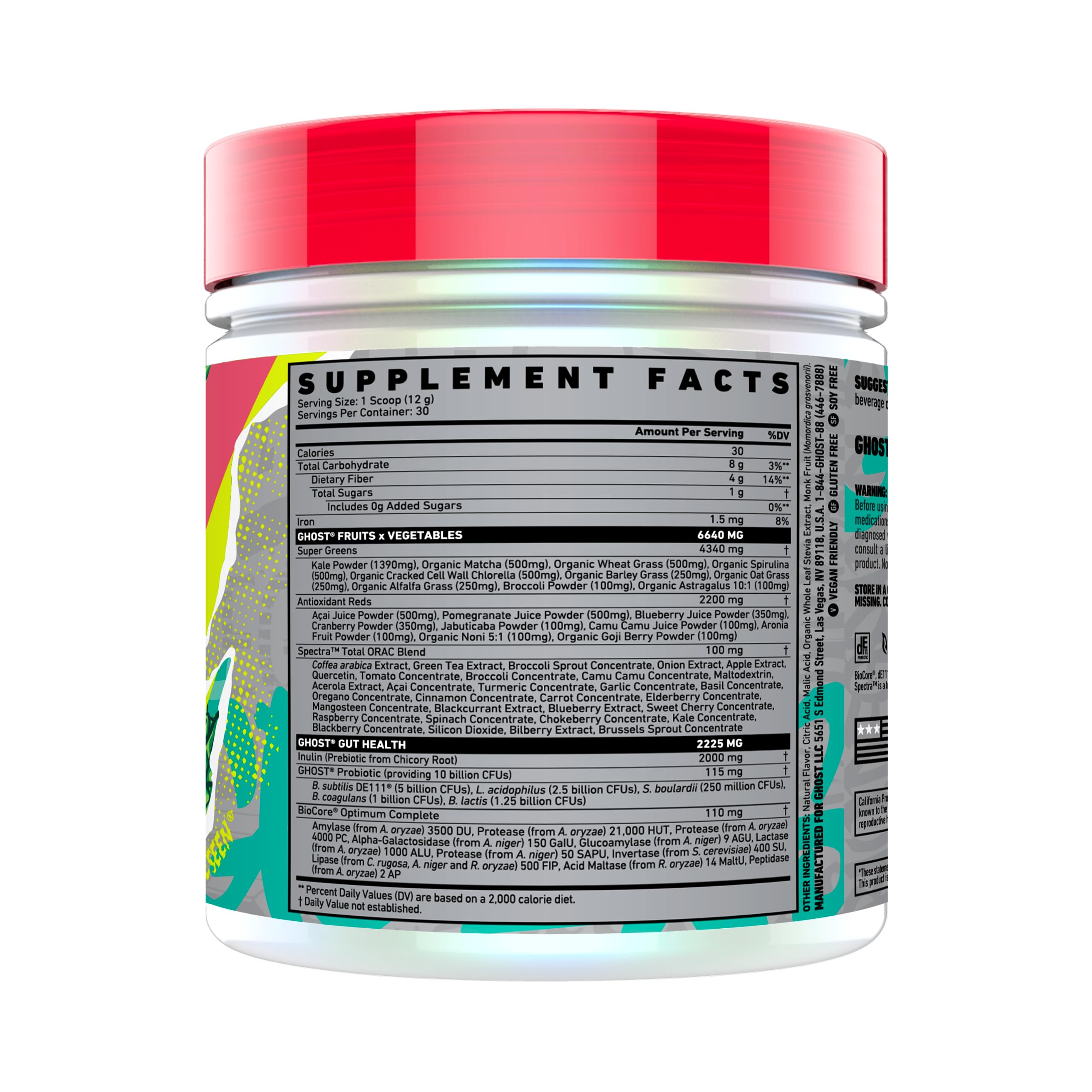 Ghost Greens Pink Lemonade powder being scooped for a bright, nutrient-rich daily boost.