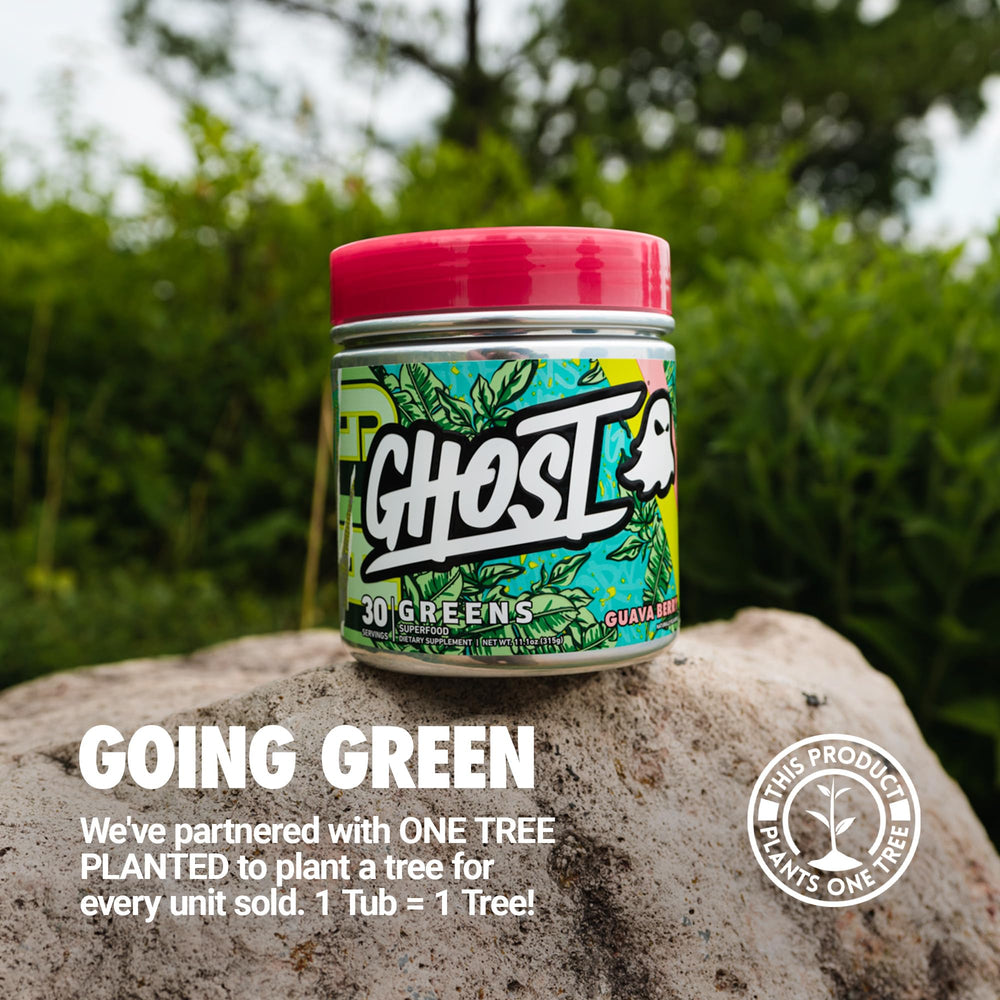 GHOST Greens Lime label close-up highlighting transparency.