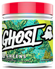 GHOST Greens Lime tub front view with clean label and branding.