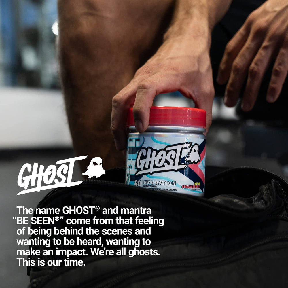 Shaker bottle with Ghost Hydration Kiwi Strawberry ready to drink during workouts