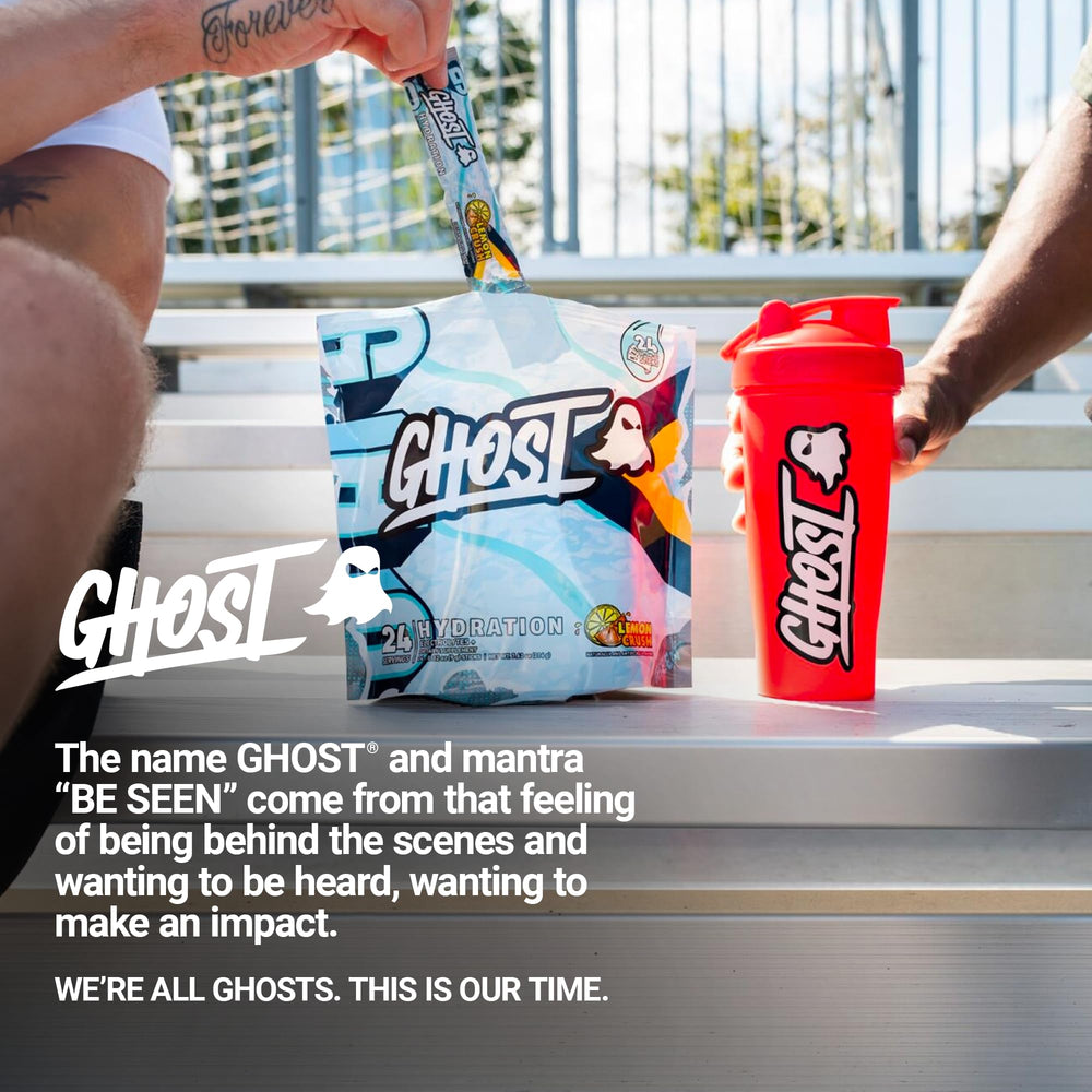GHOST Hydration Lemon Crush setup ready for an active day