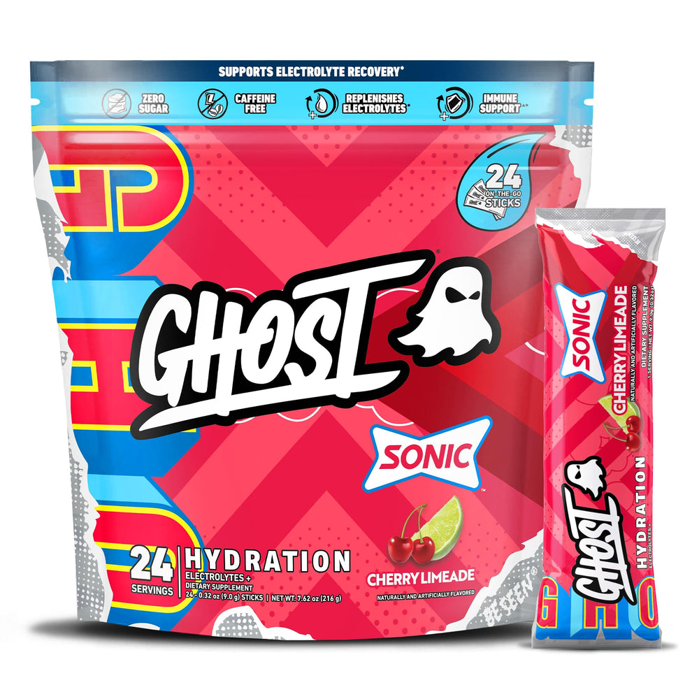 Ghost Hydration Packets Sonic Cherry Limeade packaging for on-the-go hydration