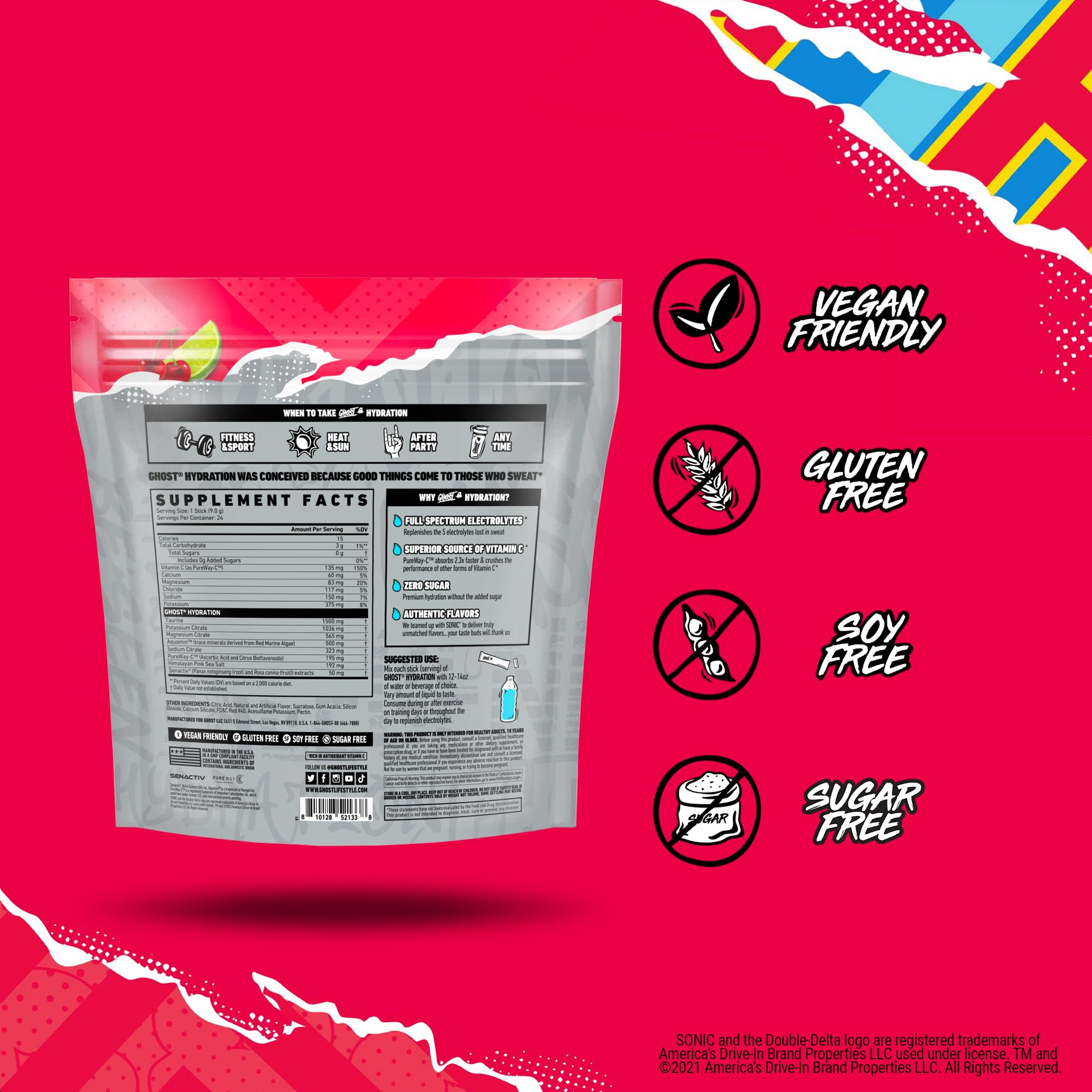 Sonic Cherry Limeade flavor splash enhances workout hydration