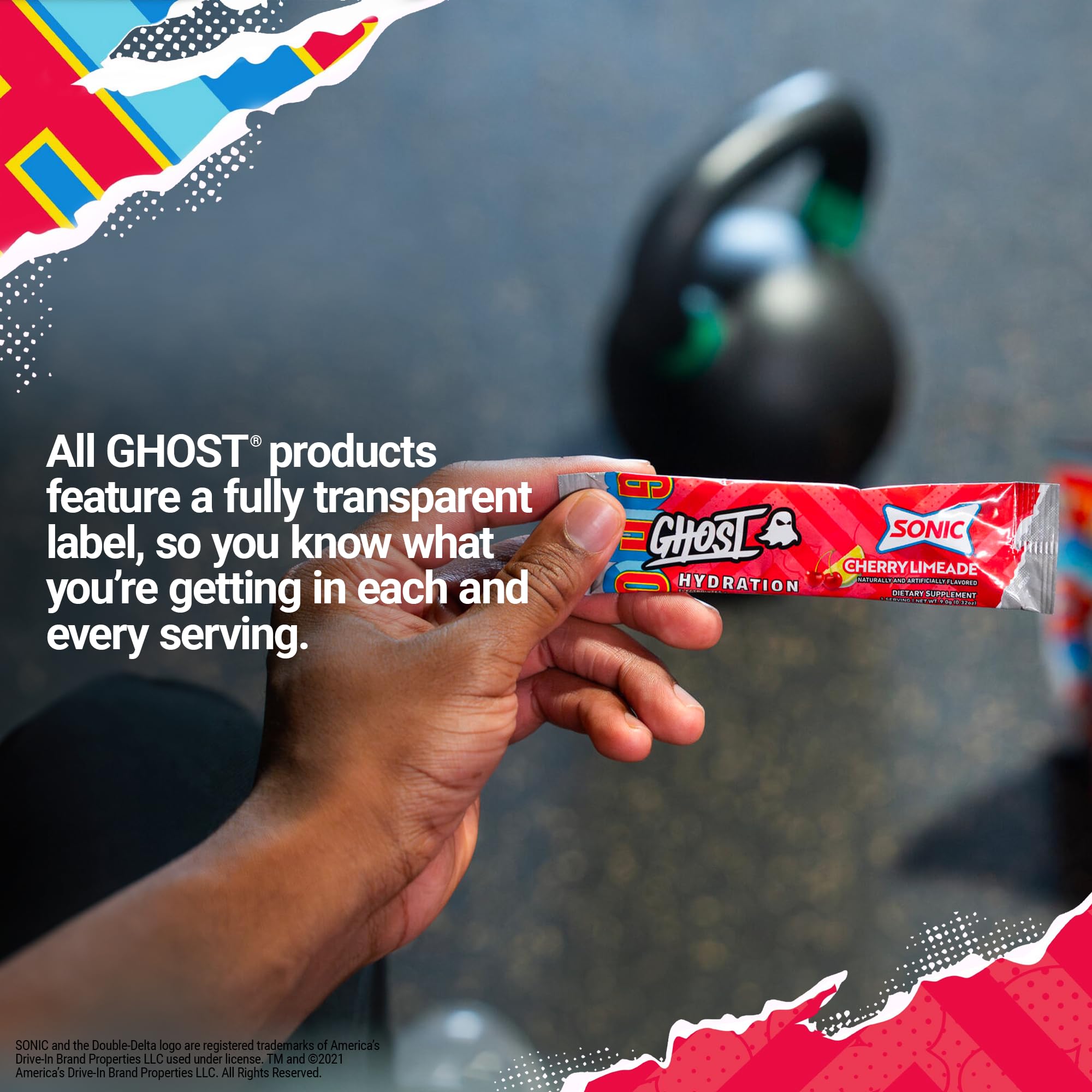 Ghost Hydration transparent label reveals full ingredient disclosure