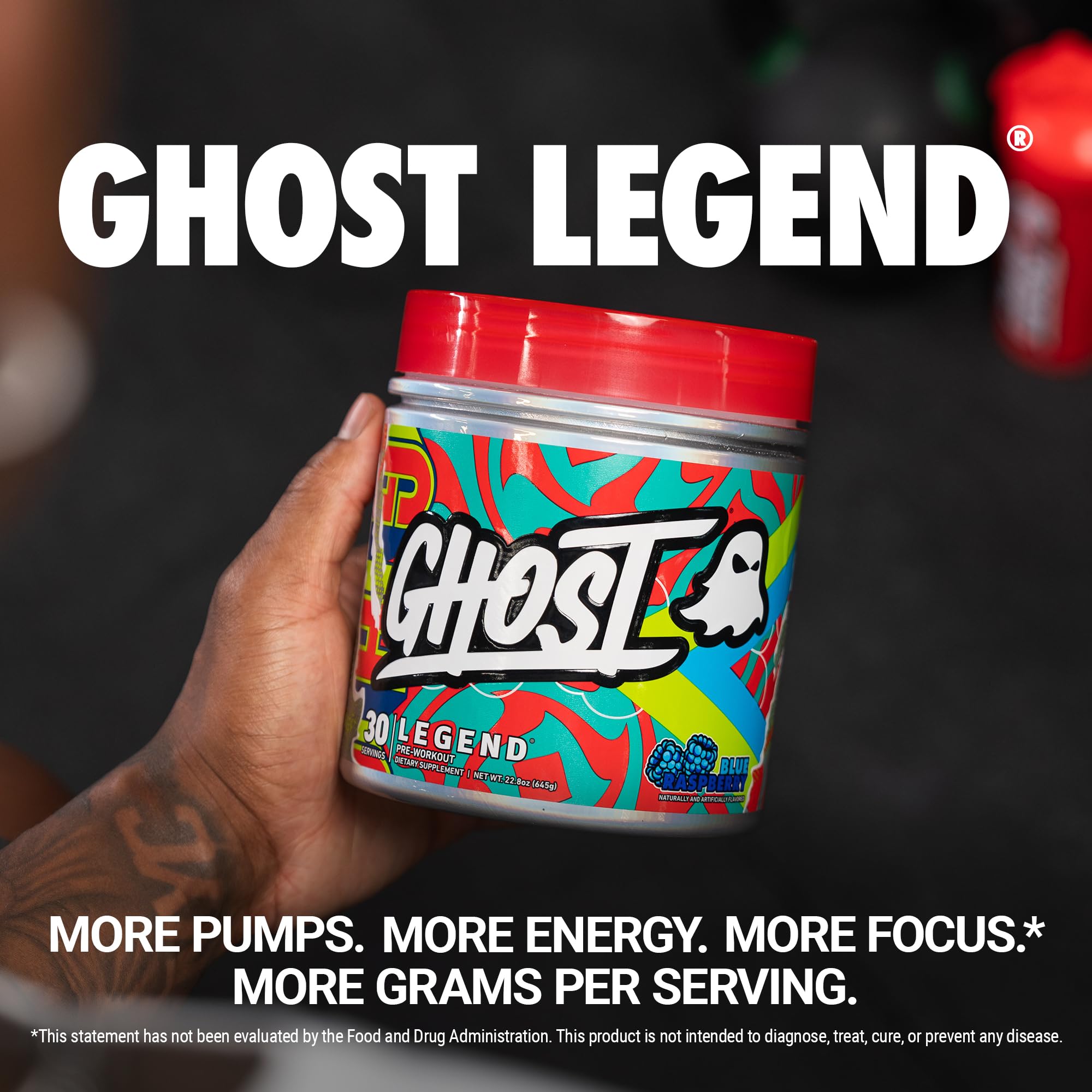 GHOST Legend blue raspberry pour ready to mix for clean pumps and focus.