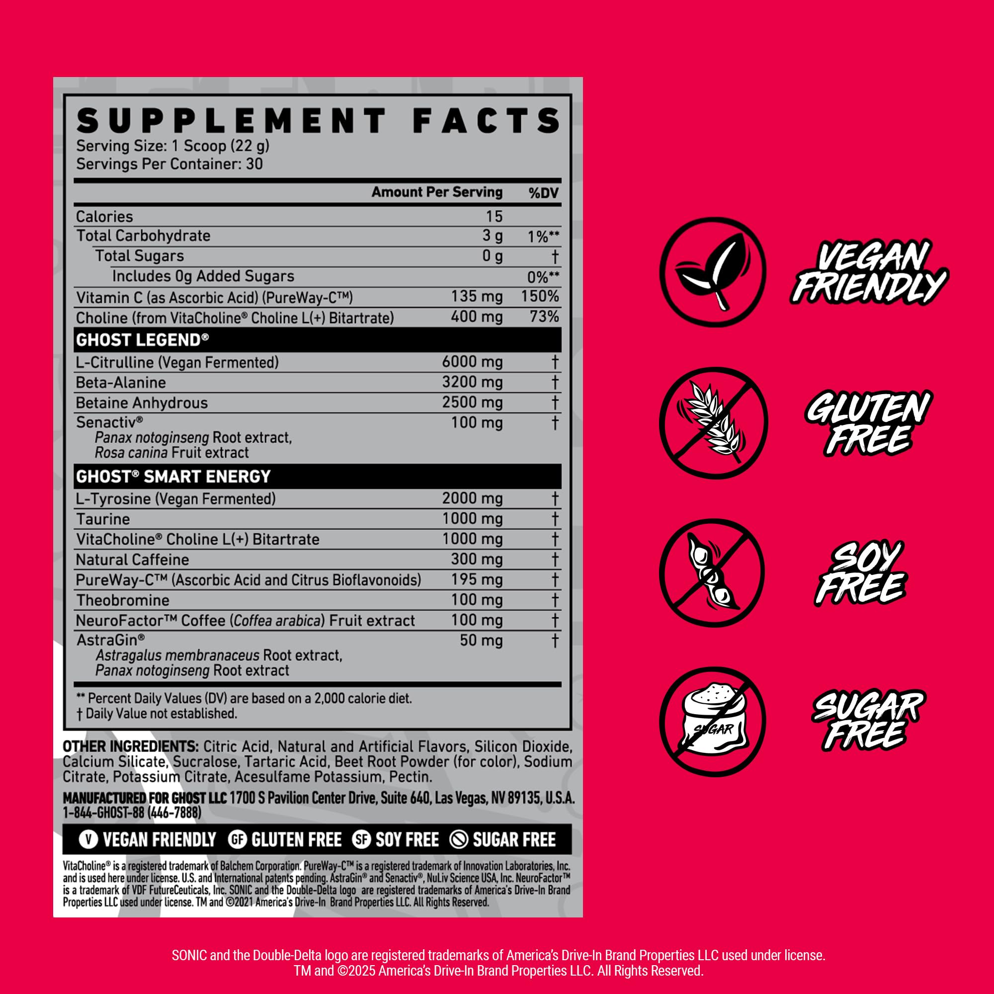 GHOST Legend Cherry Limeade dissolves in a glass for a refreshing energy drink