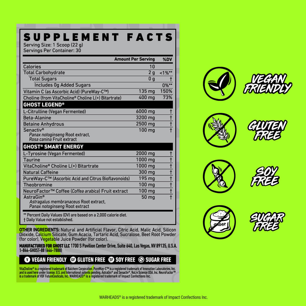 GHOST Legend label highlights transparent ingredient disclosure for informed use