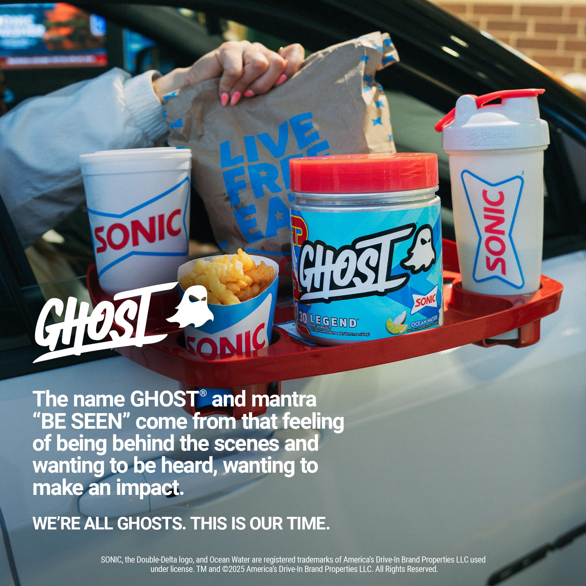GHOST Legend in gym setting, emphasizing energy, focus, and pumps.