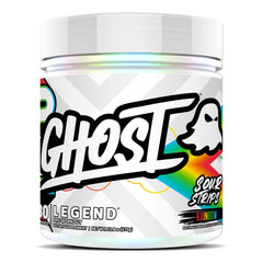 GHOST Legend Pre-Workout Sour Strips bottle for energized workouts.