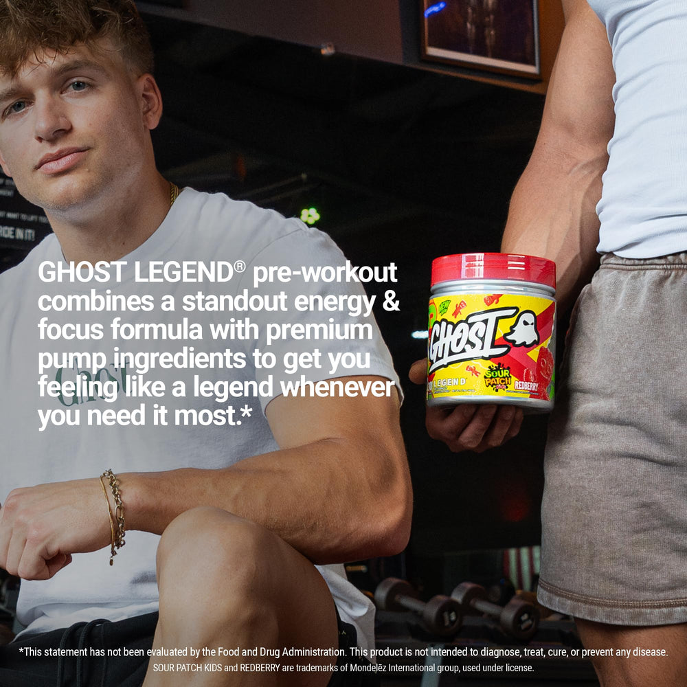 GHOST Legend redberry mixed in glass suggests energy and focus potential.