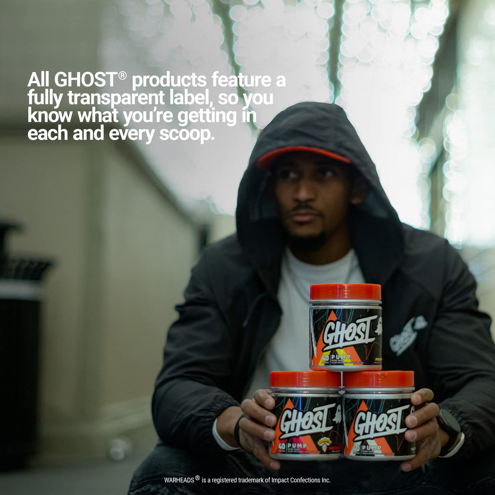 Ghost Pump sugar-free label for clean, sugar-free pre-workouts