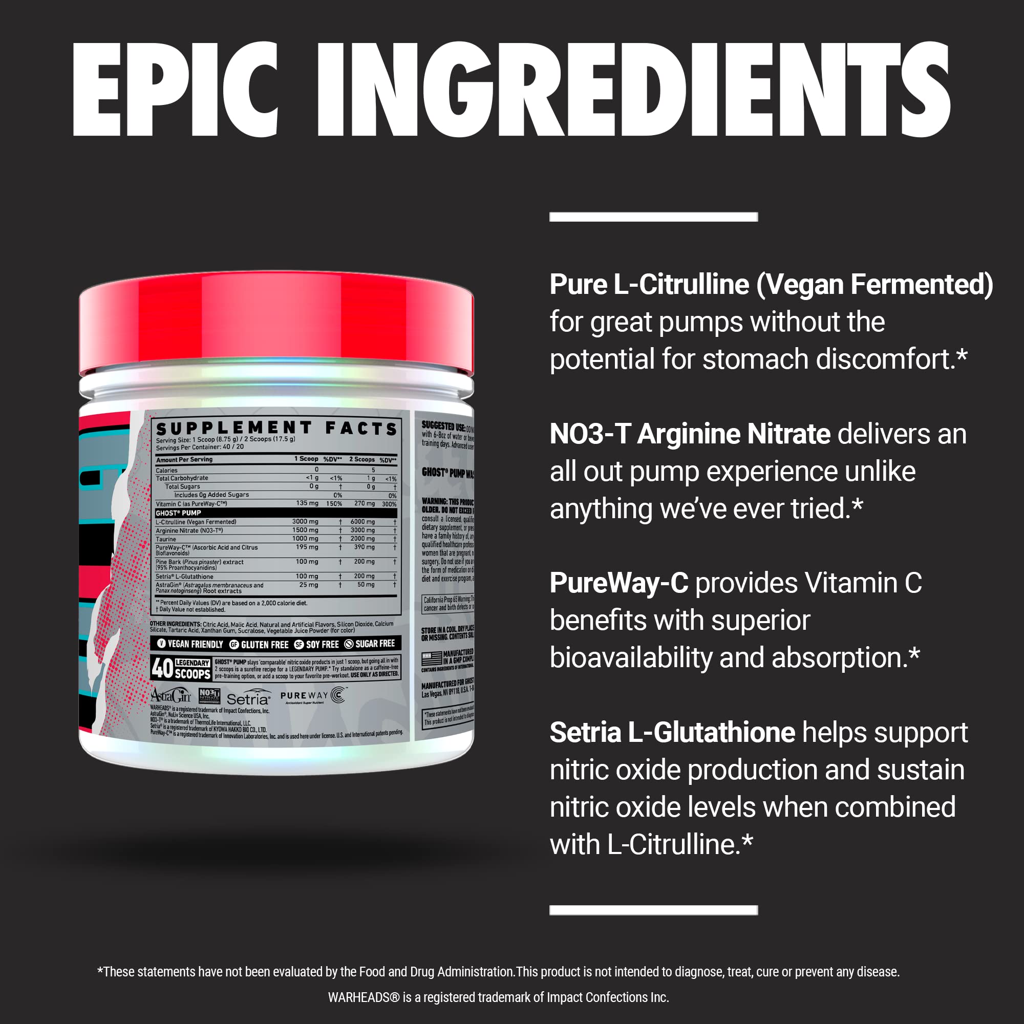 Ghost Pump transparent-label showcasing full ingredient disclosure