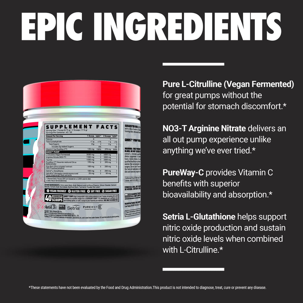 GHOST Pump vegan and sugar-free claim visible