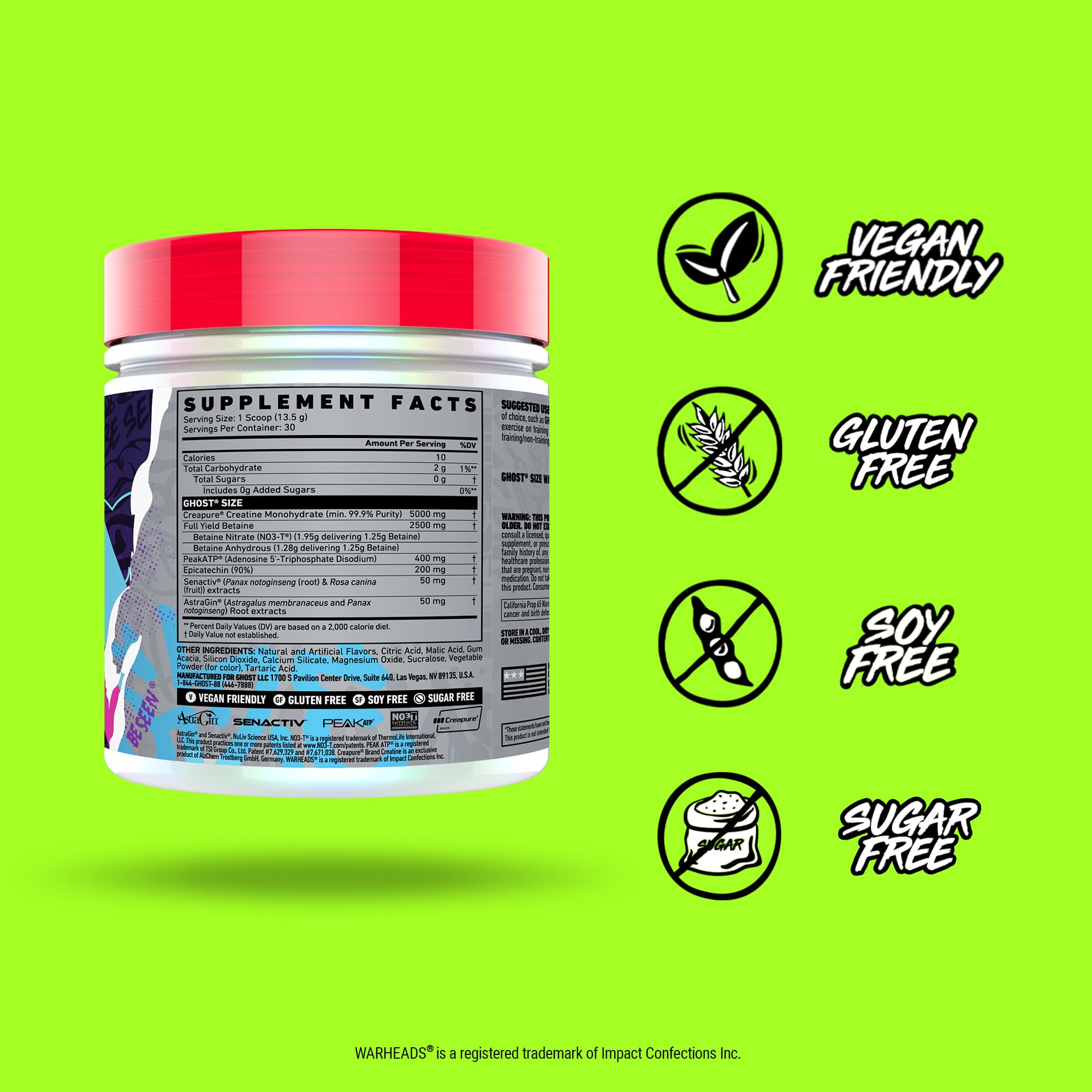 Warheads Sour Watermelon flavor profile visible in the tub.