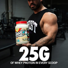 Glass of GHOST Whey Cereal Milk shake with creamy texture for post-workout refuel