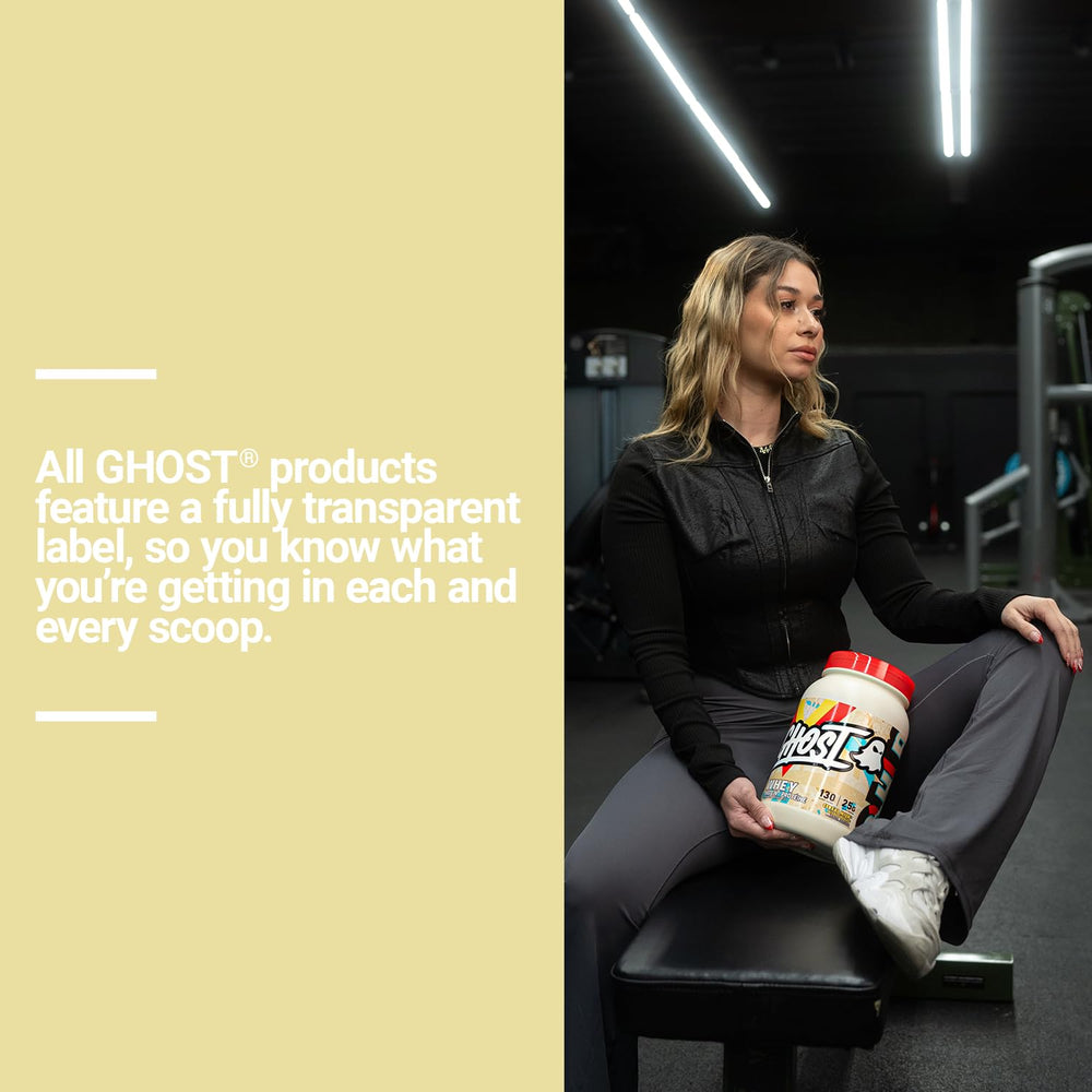 Package of GHOST Whey Cereal Milk highlighting fully disclosed ingredients