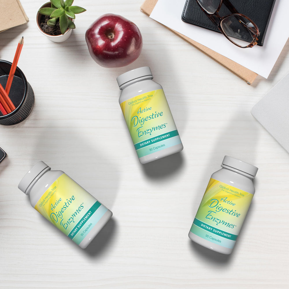 Global Health Trax Active Digestive Enzymes daily-use scenario for routine digestion.