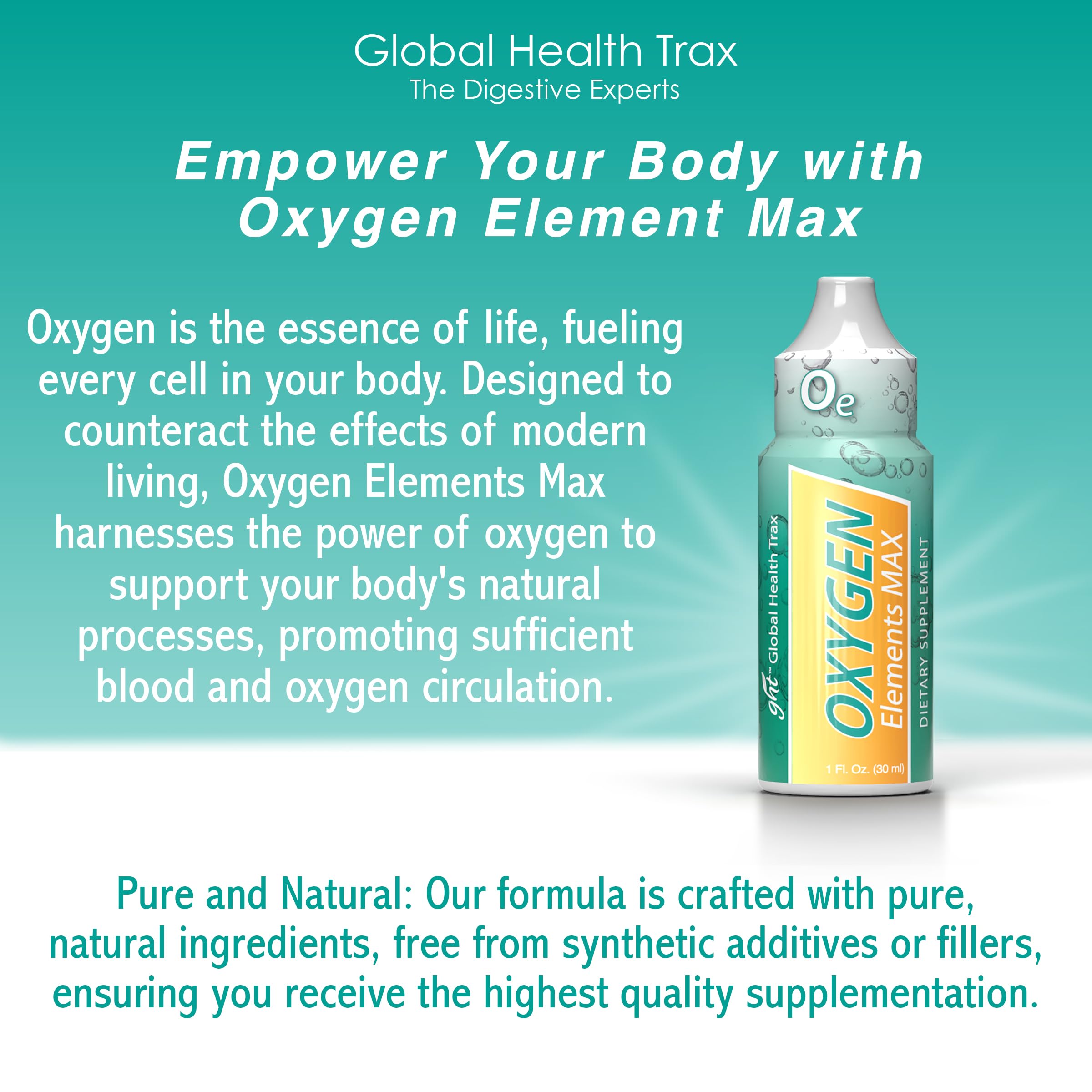 GHT Oxygen Elements Max liquid drops measured for daily endurance boost