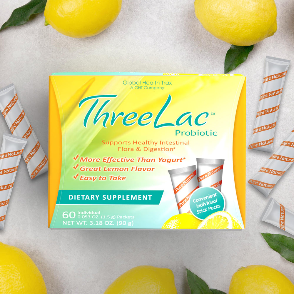 Global Health Trax ThreeLac Lemon sachets for all ages