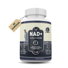 Gi.Da.Culture NAD+ Resveratrol bottle for daily energy support.