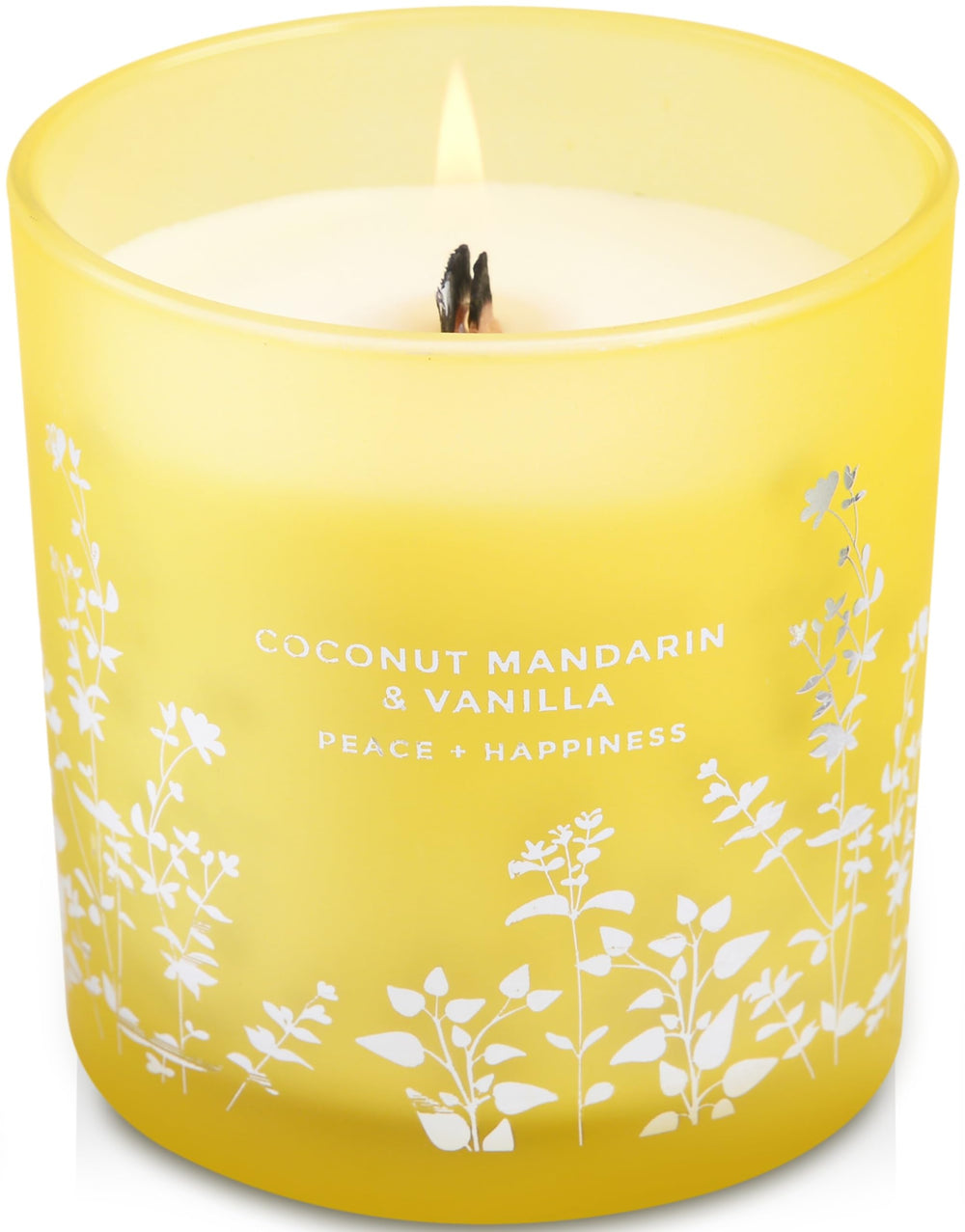 GIFTAWAY coconut-mandarin-vanilla candle with wood wick for a calming ambiance