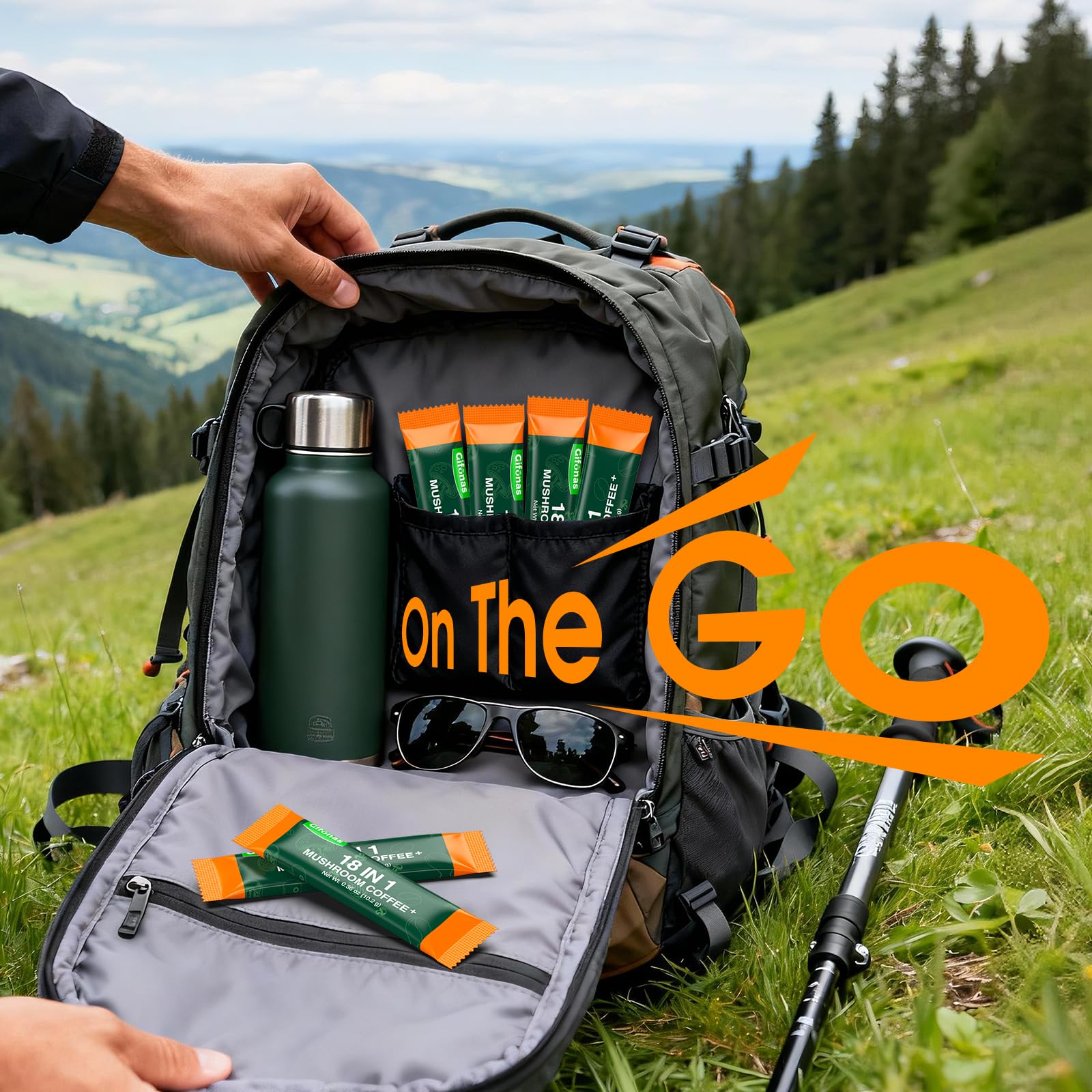 gifonas Mushroom Coffee MCT oil swirl on crema suggests creamy instant mix