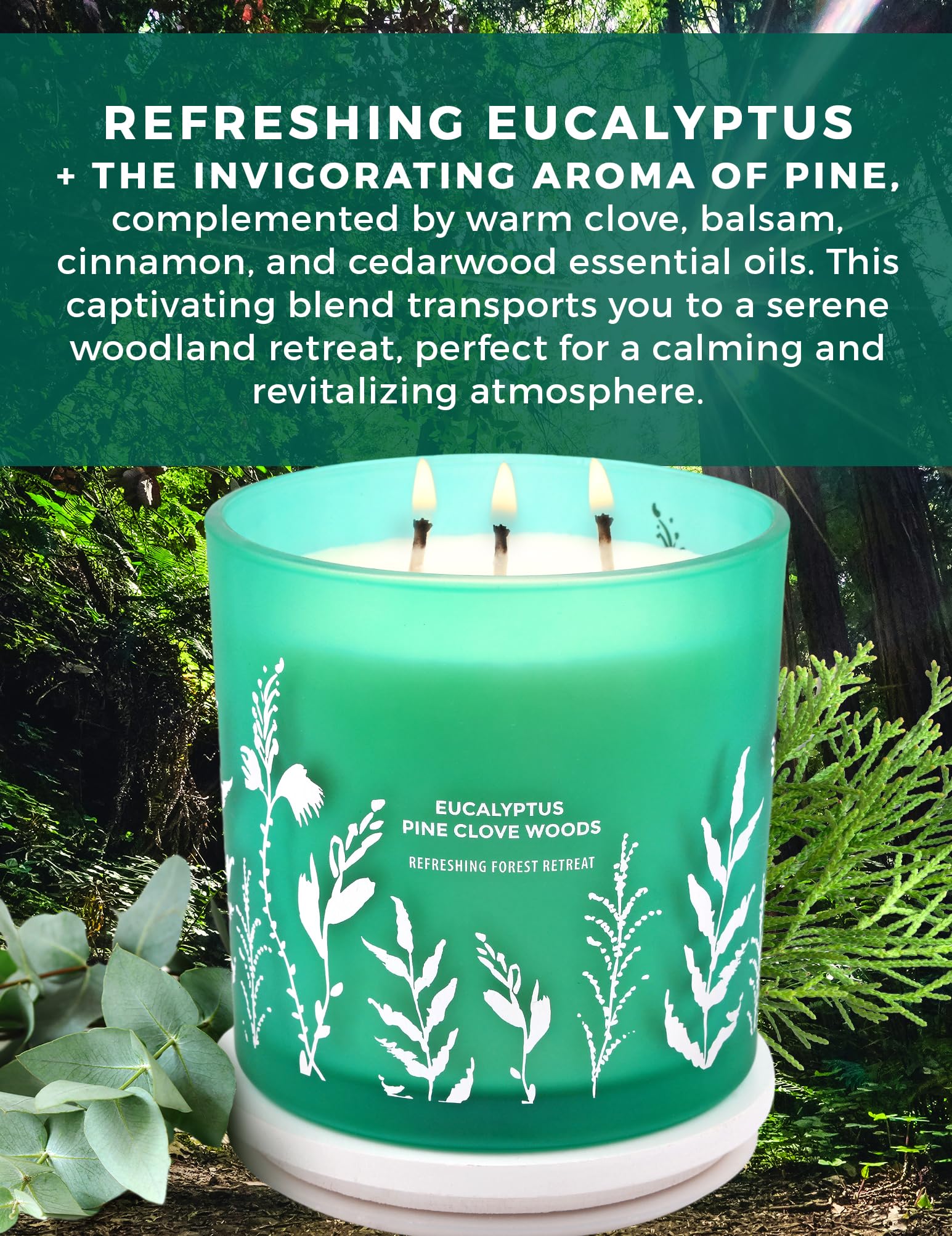 GIFTAWAY three-wick soy wax candle delivers even burn and a warm glow