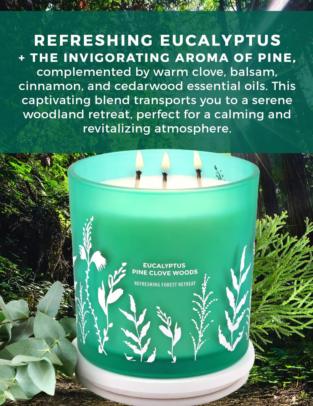 GIFTAWAY three-wick soy wax candle delivers even burn and a warm glow