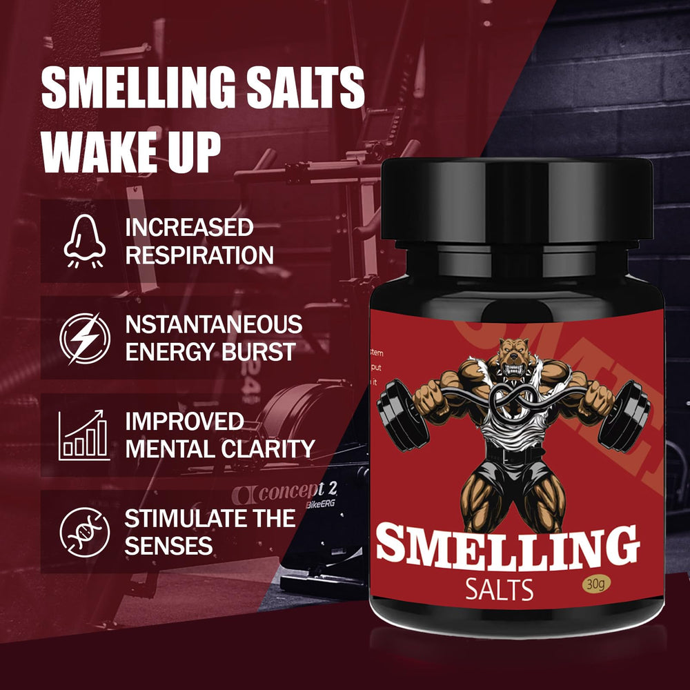 GIHNJSI Powerlifter smelling salts during training session for explosive focus