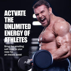 GIHNJSI Powerlifter smelling salts activation steps visual showing quick three-step usage