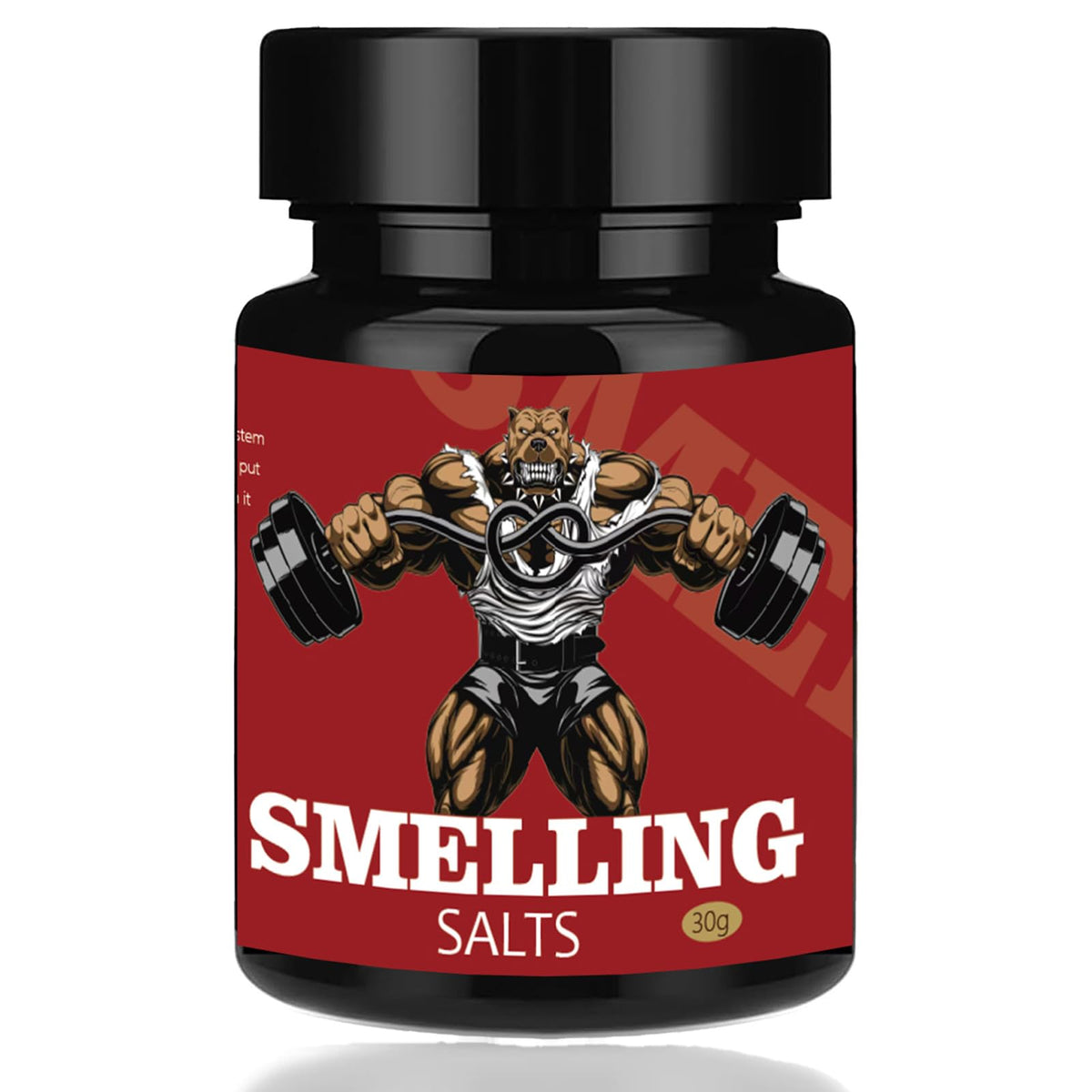 GIHNJSI Powerlifter smelling salts bottle front view for instant focus boost