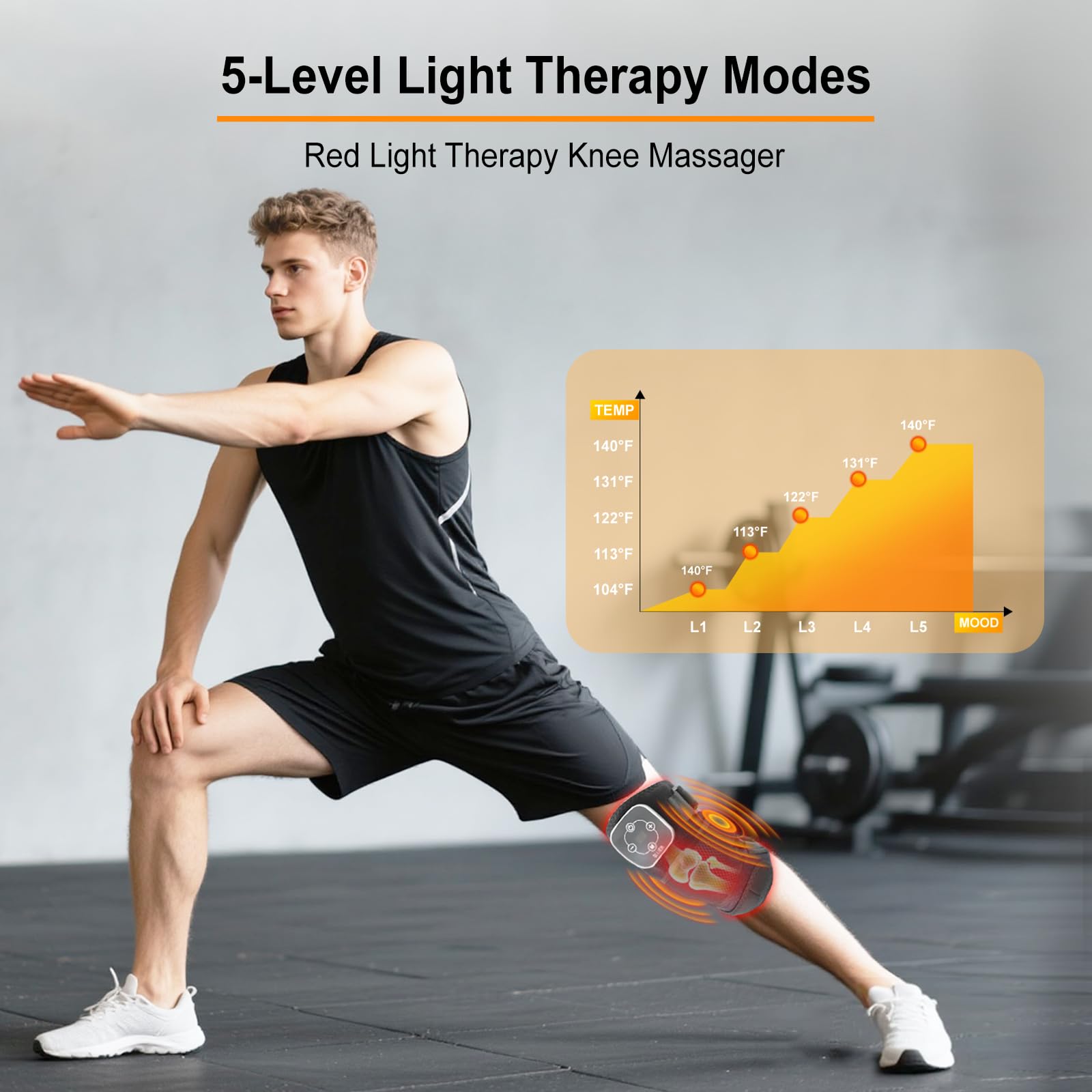 GILLIER knee massager side strap adjustment demonstrates secure fit during activity