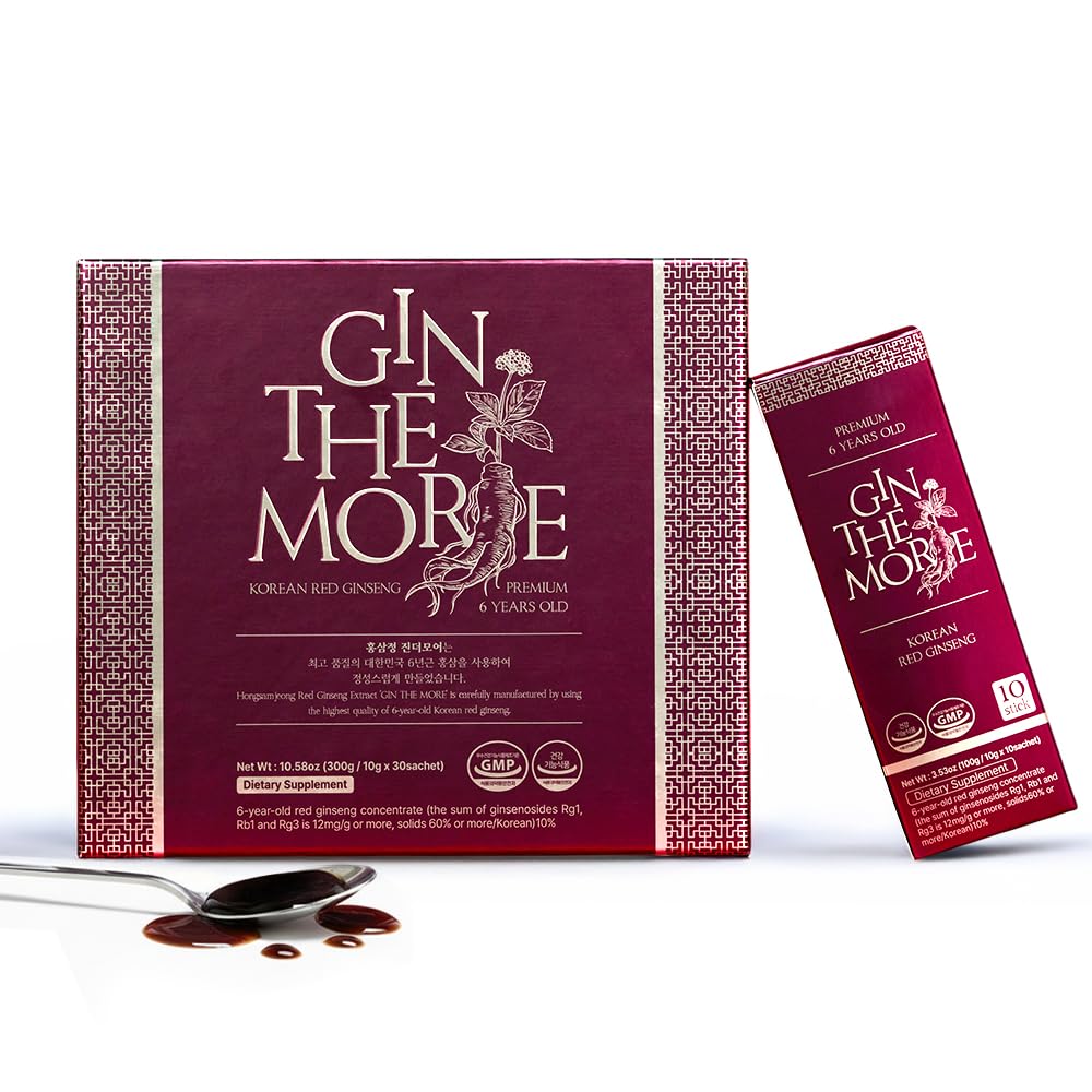 GIN THE MORE Korean red ginseng stick pack for daily energy support.