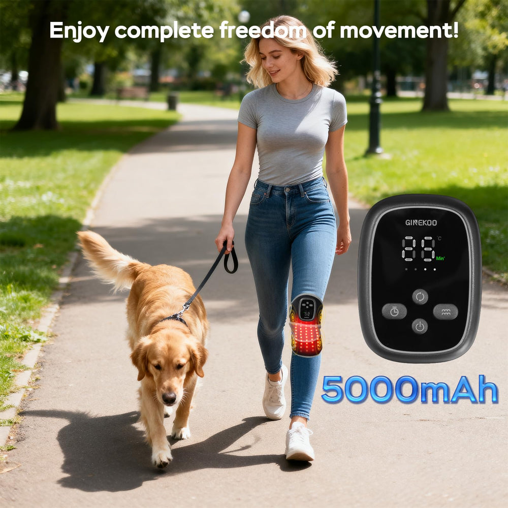 GINEKOO Knee Massager features portable design for on-the-go relief.
