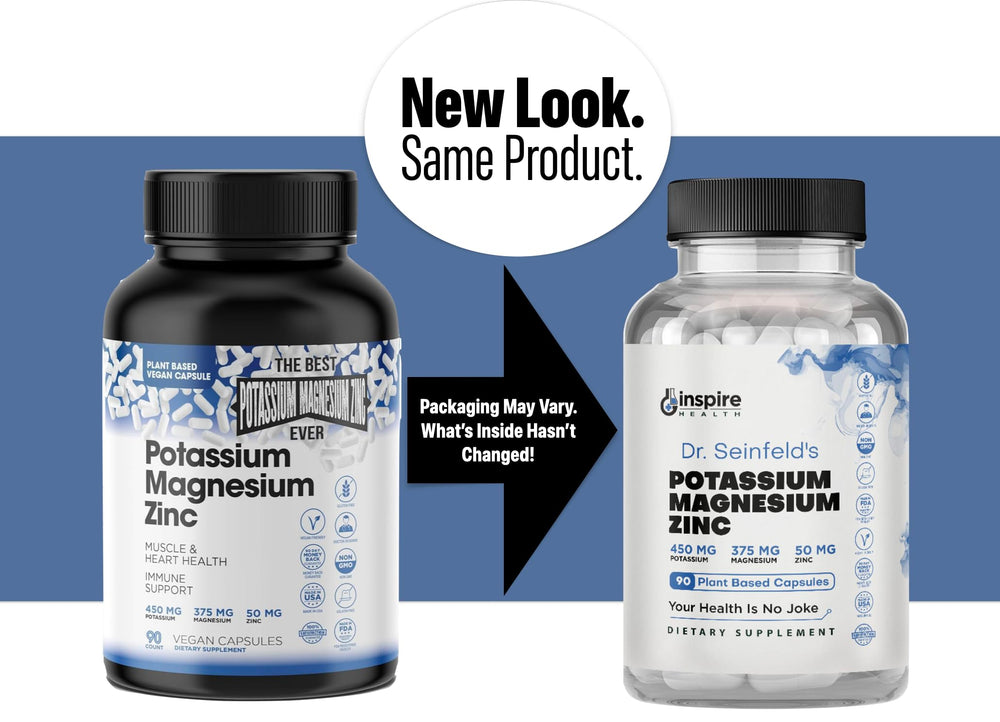 GINSPIRE NUTRITION Magnesium Potassium Zinc capsules in bottle for easy daily use