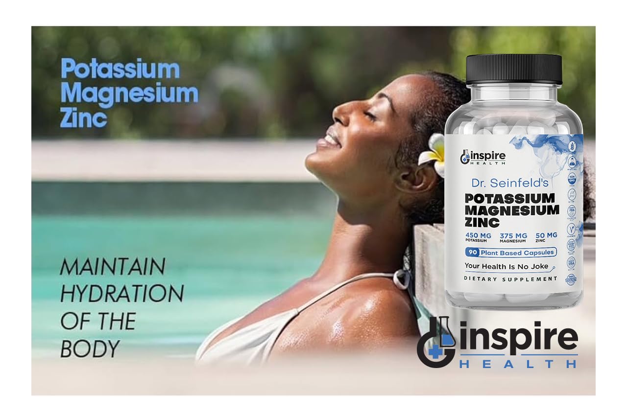 GINSPIRE NUTRITION Magnesium Potassium Zinc bottle in a dim bedroom suggesting nighttime support