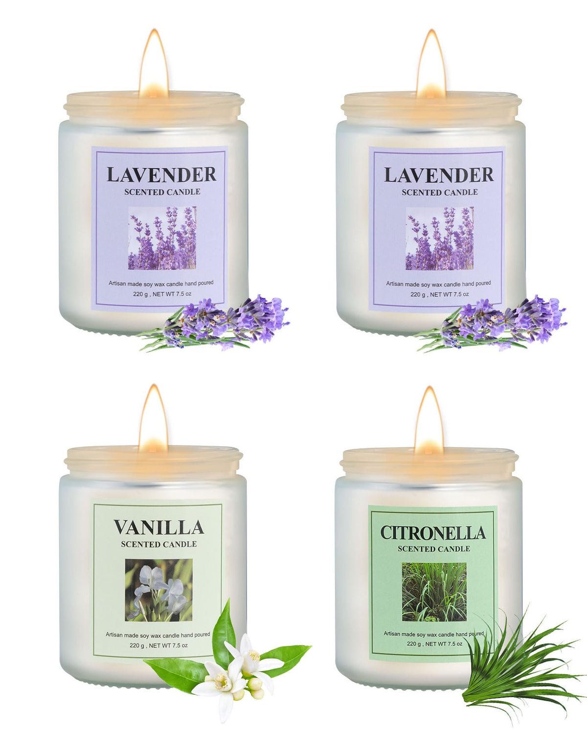 GITRANG lavender candle in frosted jar creating a soothing mood.