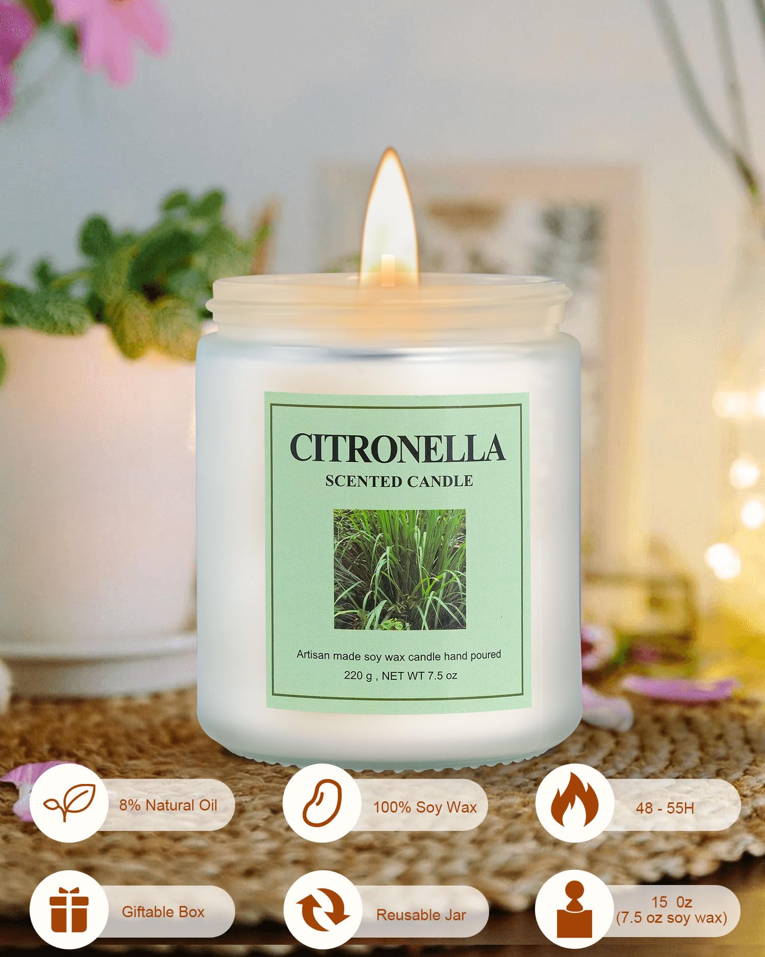 GITRANG vanilla candle jar with warm, comforting aroma for evenings.
