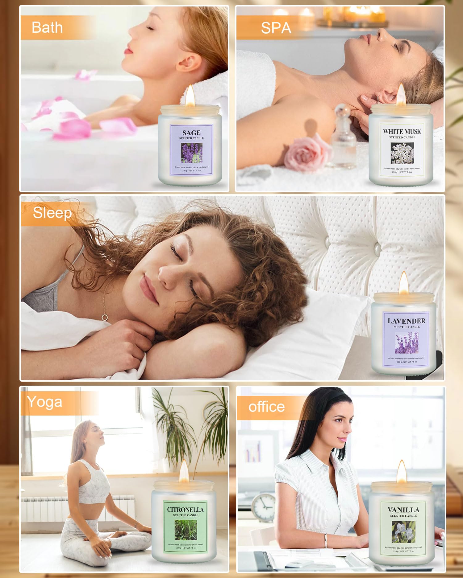 GITRANG lavender sage candle supporting calm yoga and meditation spaces.