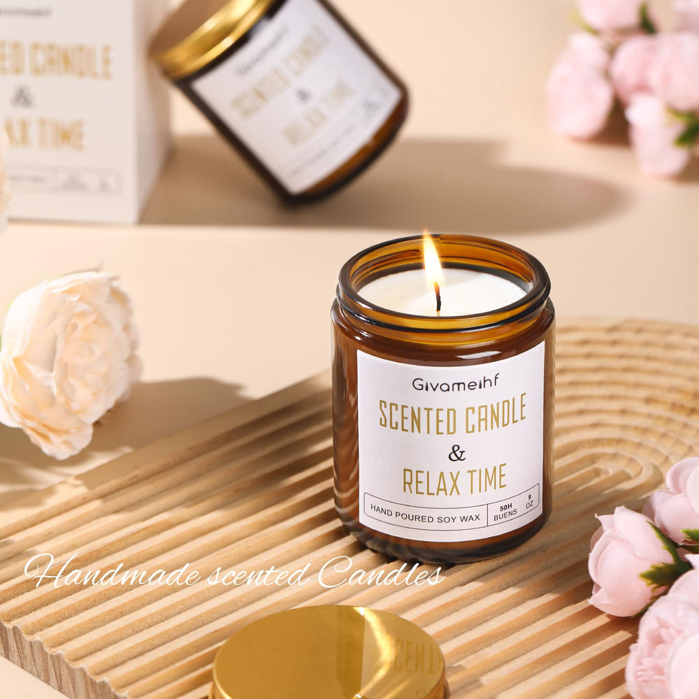 Close detail of GIVAMEIHF lavender candle soy wax for clean burn