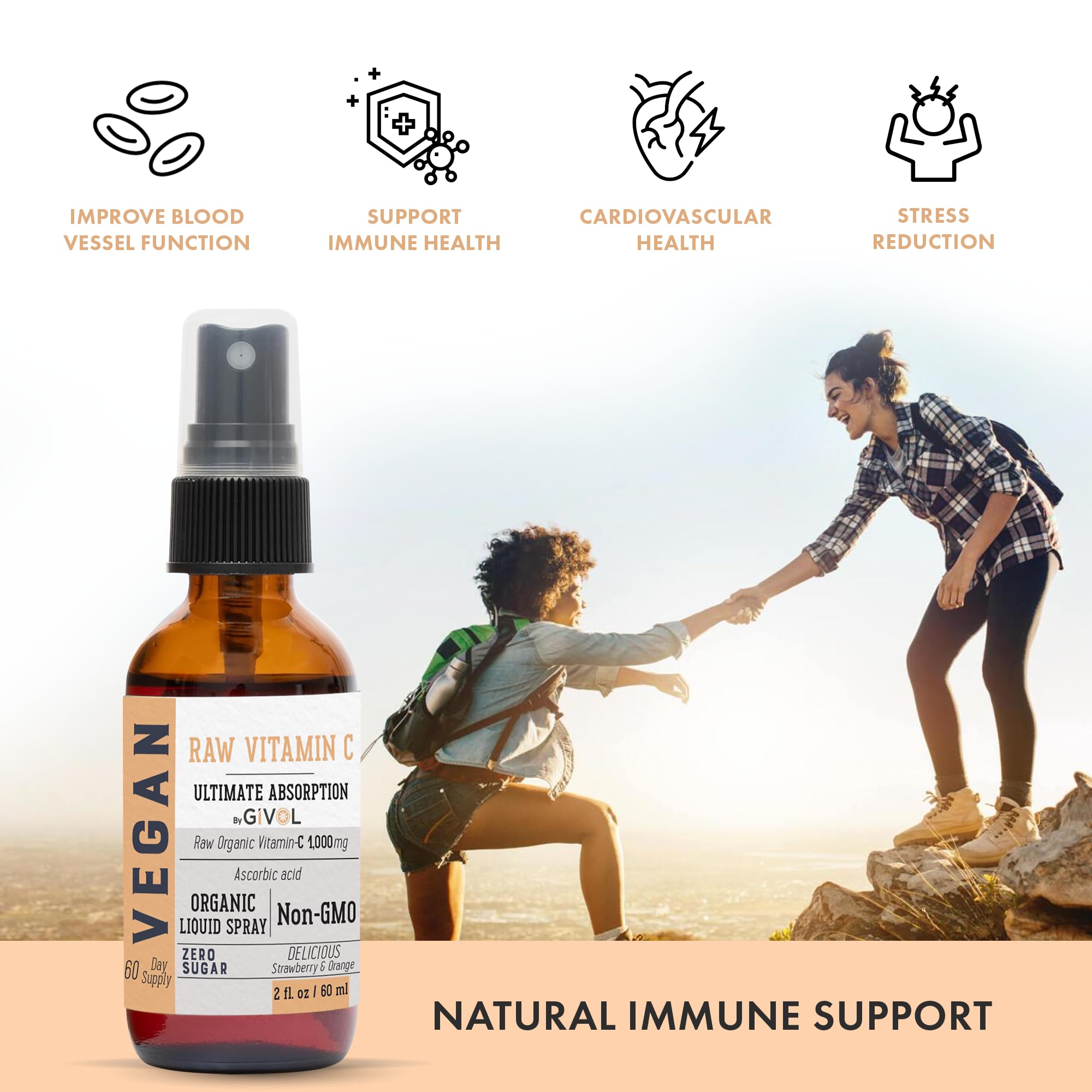 GIVOL ingredients label showing fruit-peel extracts and organic sourcing.