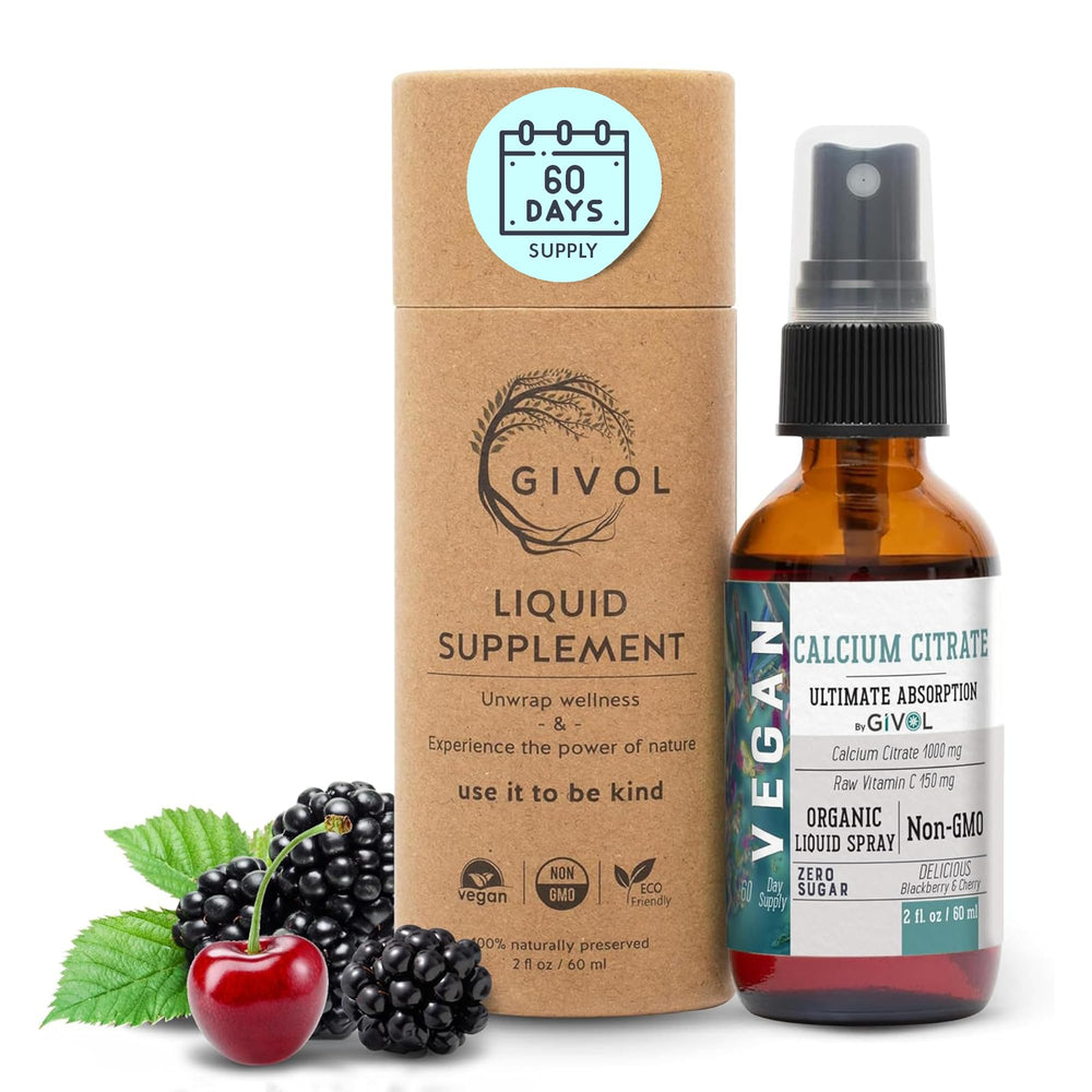 GIVOL calcium citrate bottle with wild cherry flavor for easy daily intake
