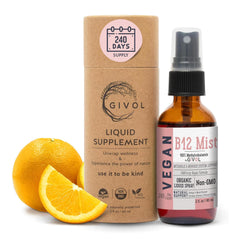 GIVOL Pure B12 Mist bottle – vegan-friendly energy support for daily vitality.