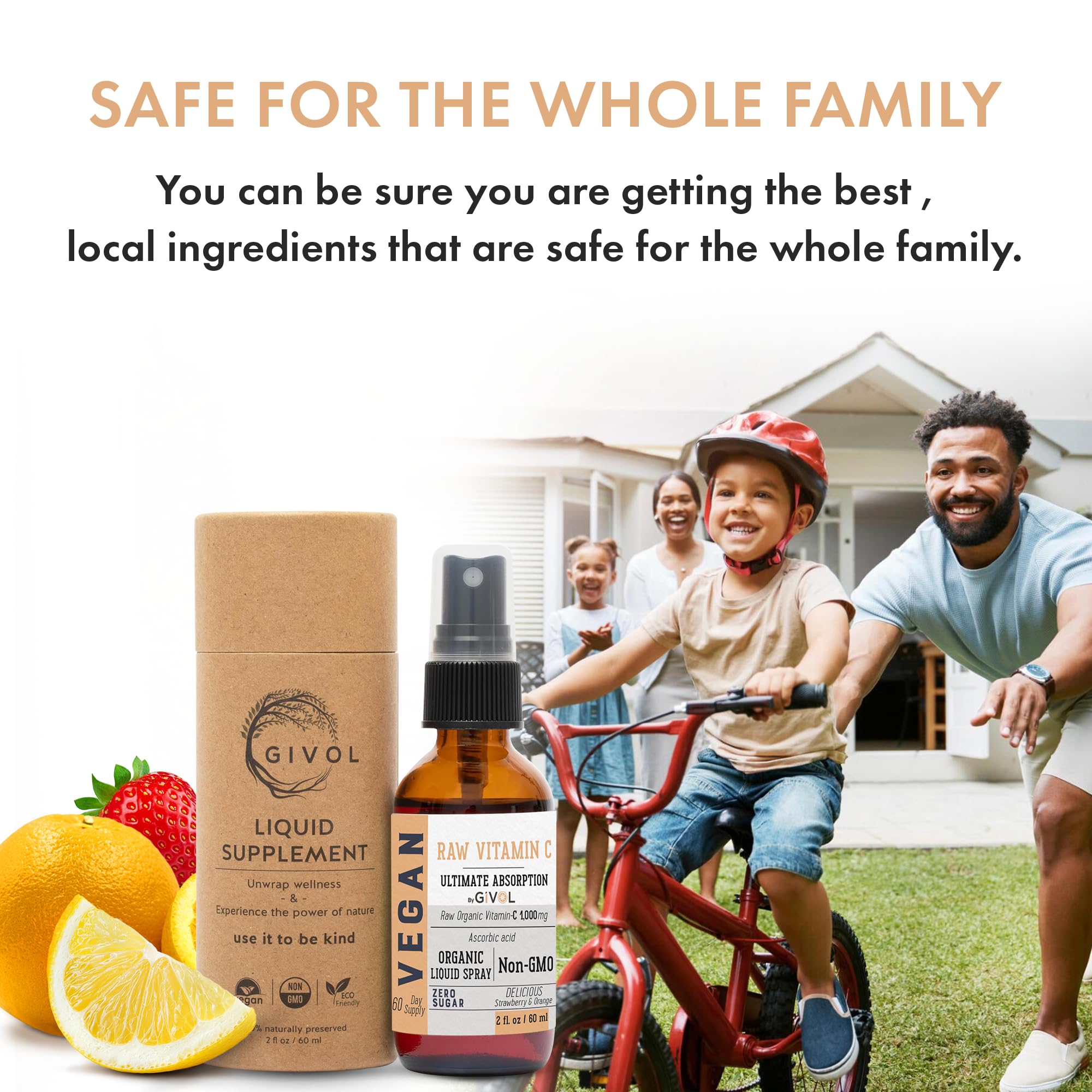 GIVOL vegan label confirms plant-based vitamin C spray.