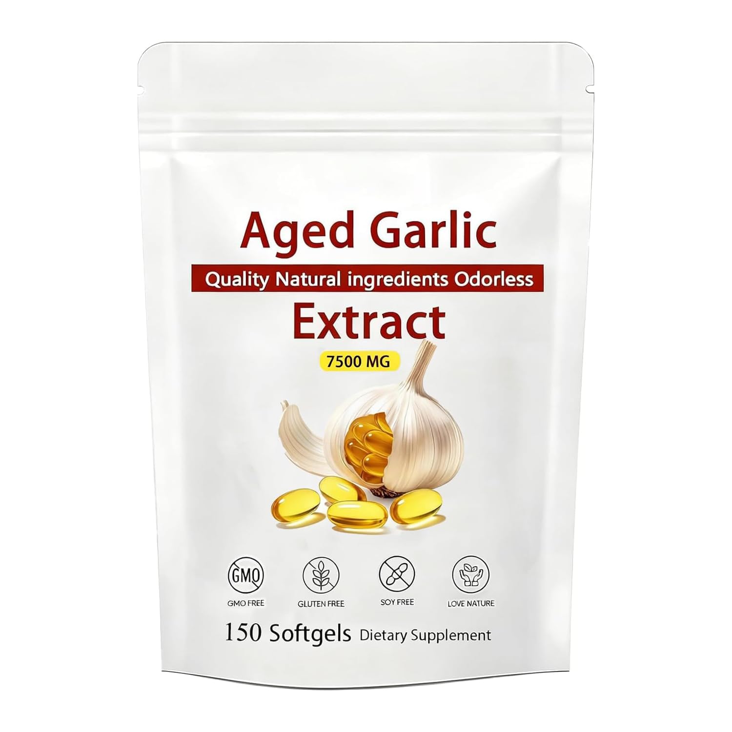 GKOKG Aged Garlic Extract bottle on counter for convenient daily capsules.