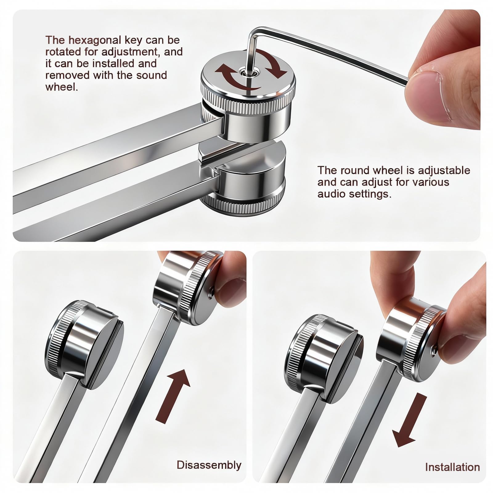 Gkweres wooden mallet for precise tuning fork strikes.