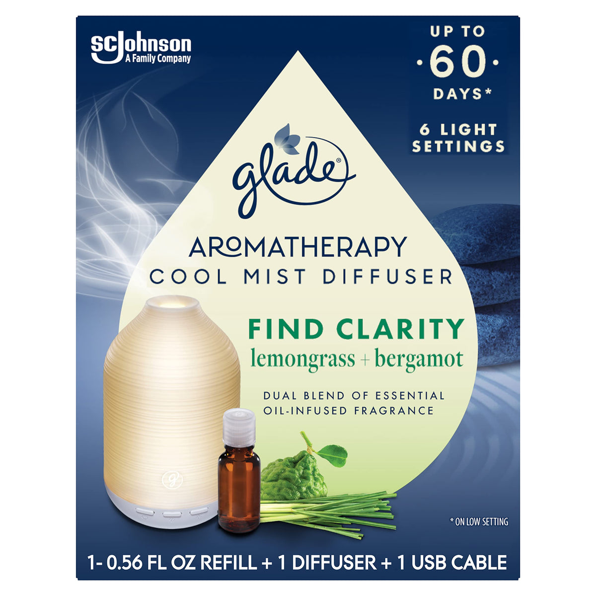Glade Aromatherapy Diffuser setup demonstrates quick plug-in installation for instant ambience.