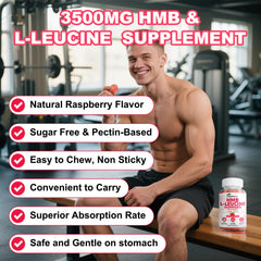 GlaGmrry HMB Leucine Gummies two pieces serving image.