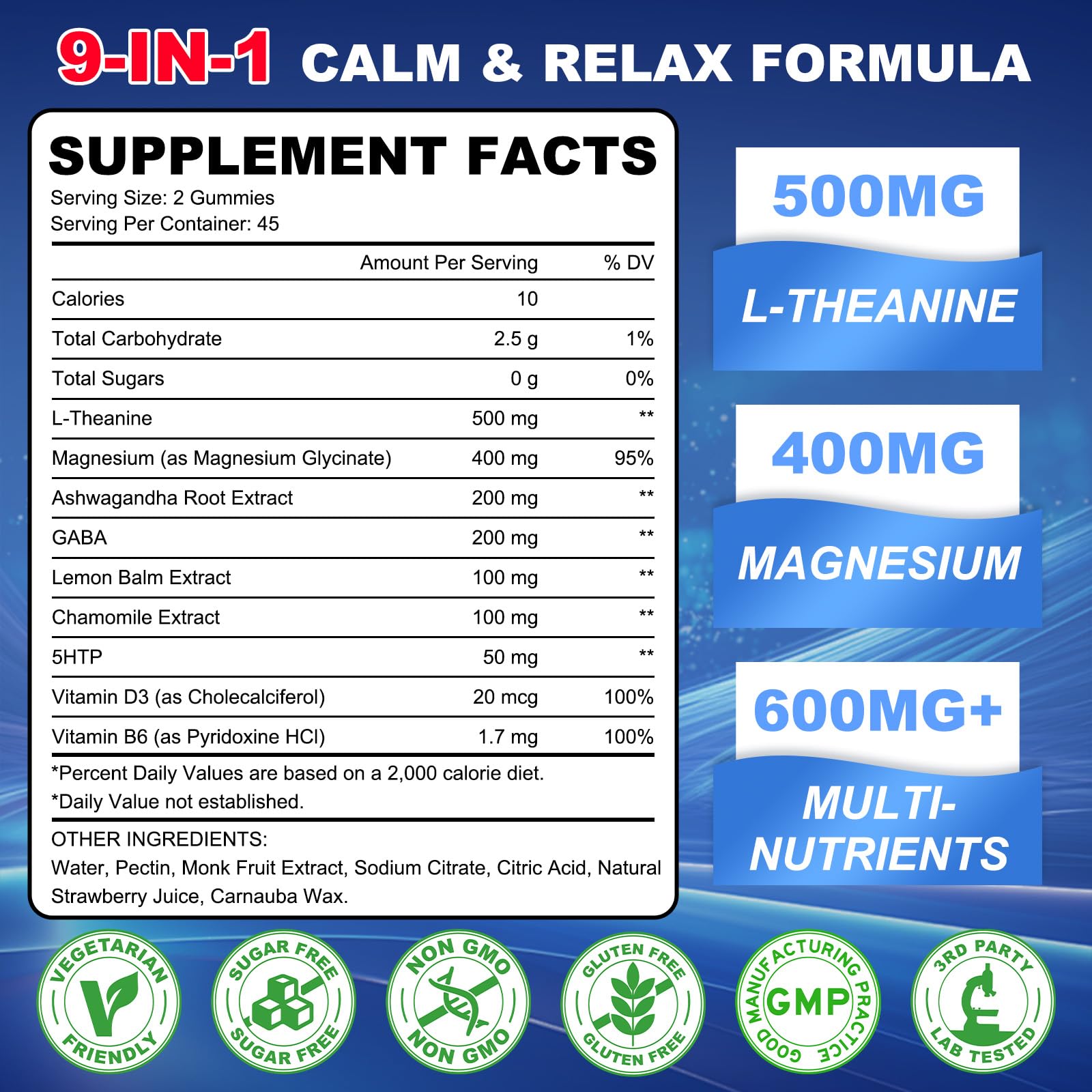 Close-up label of GlaGmrry gummies showing clean, vegan formula.